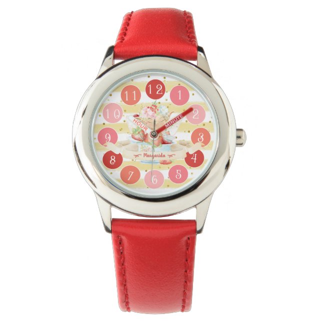 Delicate Baby Fairy Strawberry Cute Girl Gift Watch (Front)