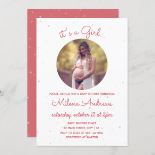 Delicate Baby Shower Invitation With Photo