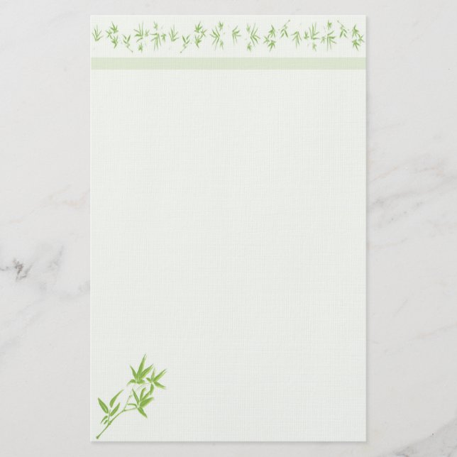 Delicate Bamboo Linen Stationery (Front)