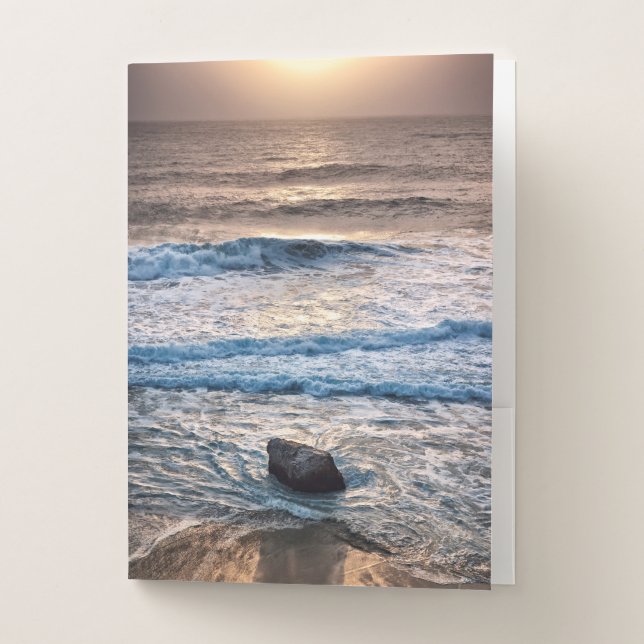 Delicate Beach Sunset Pocket Folder (Front)