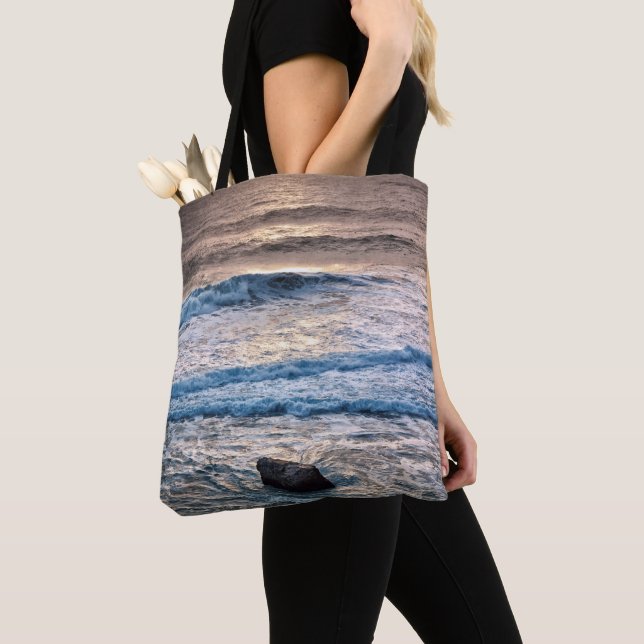Delicate Beach Sunset Tote Bag (Close Up)