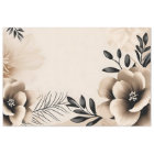 Delicate Beige Background with Flowers