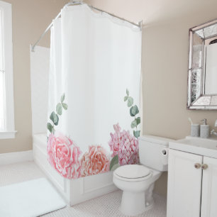 Delicate big watercolor soft floral Shower Curtain