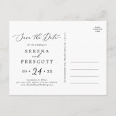 Delicate Black 4 Photo Template Save the Date (Back)