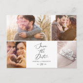 Delicate Black 4 Photo Template Save the Date (Front)
