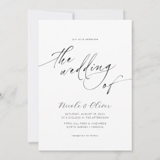 Delicate Black and White Wedding Invitation