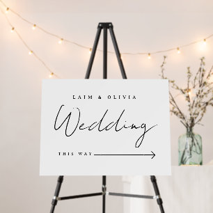 Delicate Black Arrow Wedding Directional Sign