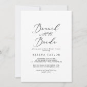 Delicate Black Brunch with the Bride Bridal Shower Invitation (Front)