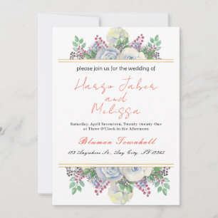Delicate Black Calligraphy All In One Wedding Invi Invitation