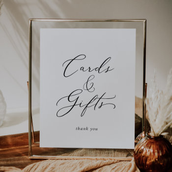 Delicate Black Calligraphy Cards And Gifts Sign by FreshAndYummy at Zazzle