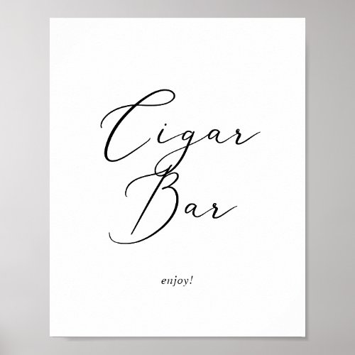 Delicate Black Calligraphy Cigar Bar Sign