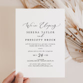 Modern Elegant Photo Elopement Reception Invitation