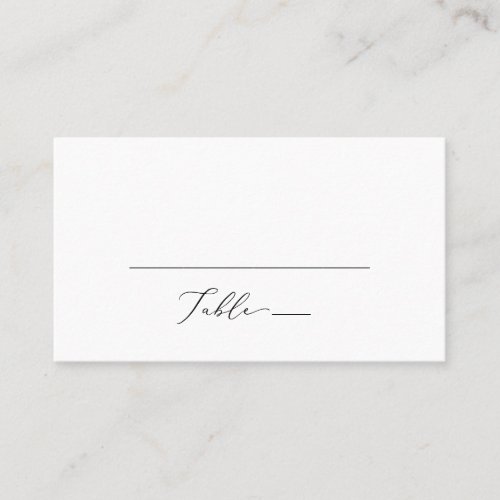 Delicate Black Calligraphy Flat Wedding Place Card