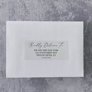Delicate Black Calligraphy Guest Address Labels by FreshAndYummy at Zazzle