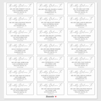 Delicate Black Calligraphy Guest Address Labels | Zazzle