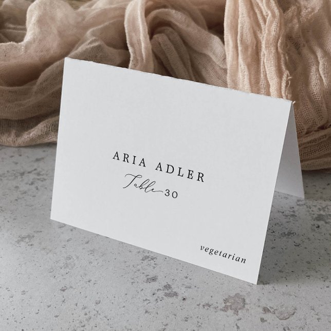 Delicate Black Calligraphy Menu Option Place Cards (Creator Uploaded)