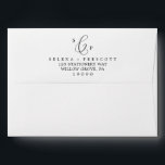Delicate Black Calligraphy Monogram Wedding Envelope<br><div class="desc">This delicate black calligraphy monogram wedding envelope is perfect for a modern wedding. The romantic minimalist design features lovely and elegant black typography on a white background with a clean and simple look. Personalize the envelope flap with your monogram and return address.</div>