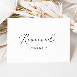 Delicate Black Calligraphy Reserved Sign
