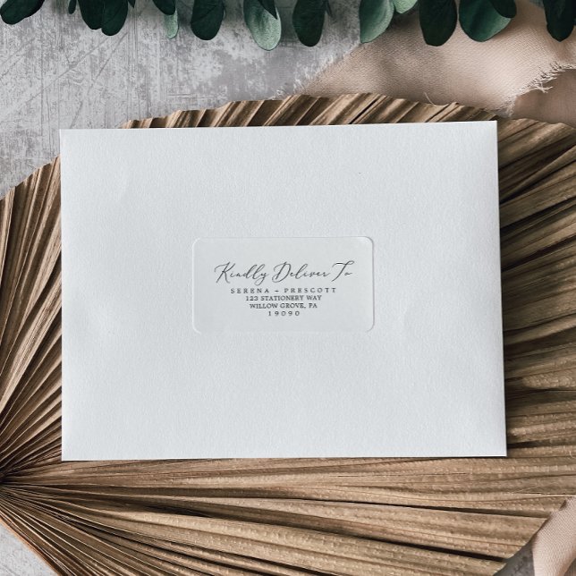 Delicate Black Calligraphy RSVP Address Labels (Creator Uploaded)