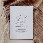 Delicate Black Calligraphy Sweet Sixteen Birthday Invitation<br><div class="desc">This delicate black calligraphy sweet sixteen birthday invitation is perfect for a modern 16th birthday party. The romantic minimalist design features lovely and elegant black typography on a white background with a clean and simple look.</div>