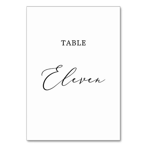 Delicate Black Calligraphy Table Eleven Table Number