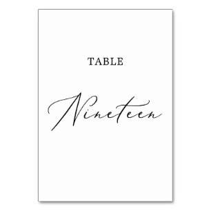 Delicate Black Calligraphy Table Nineteen Table Number