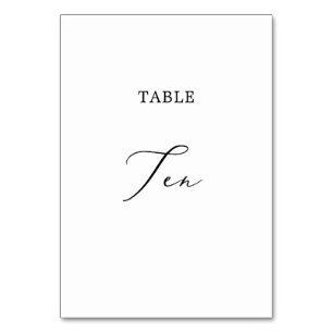 Delicate Black Calligraphy Table Ten Table Number