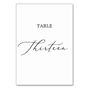 Delicate Black Calligraphy Table Thirteen Table Number
