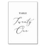 Delicate Black Calligraphy Table Twenty One Table Number