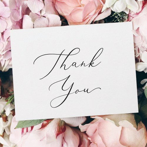Delicate Black Calligraphy Thank You Card
