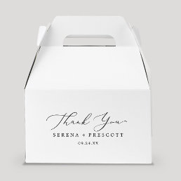 Delicate Black Calligraphy Thank You Favor Boxes