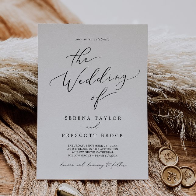 Delicate Black Calligraphy The Wedding Of Invitation (Creator Uploaded)