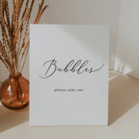 Delicate Black Calligraphy Wedding Bubbles
