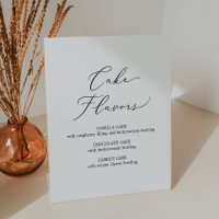 Delicate Black Calligraphy Wedding Cake Flavors