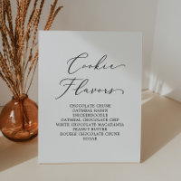 Delicate Black Calligraphy Wedding Cookie Flavors