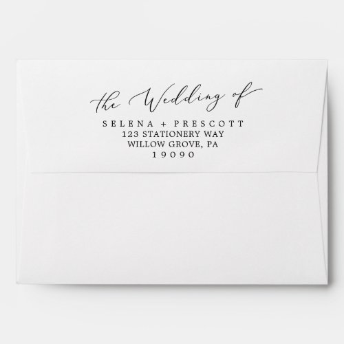 Delicate Black Calligraphy Wedding Invitation Envelope