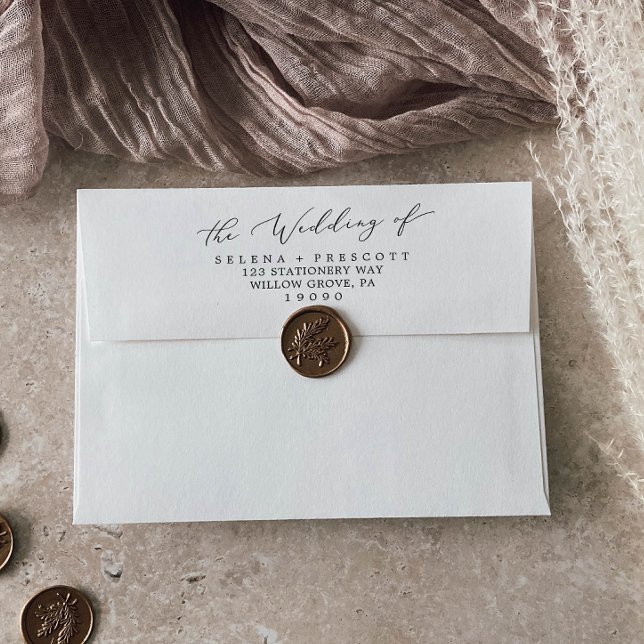 Delicate Black Calligraphy Wedding Invitation Envelope (Creator Uploaded)