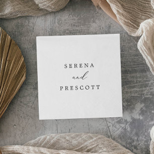 Delicate Black Calligraphy Wedding Napkins