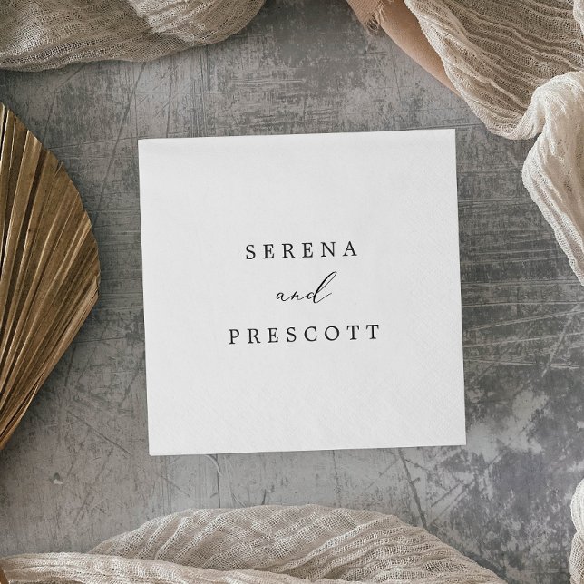 Delicate Black Calligraphy Wedding Napkins (Creator Uploaded)