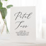 Delicate Black Calligraphy Wedding Petal Toss Pedestal Sign