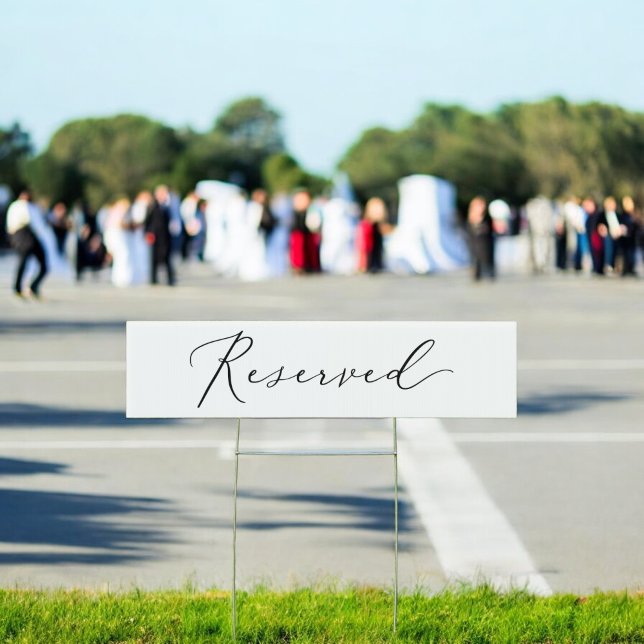 Delicate Black Elegant Reserved Parking Wedding  Sign (Delicate Black Elegant Reserved Parking Wedding Sign)