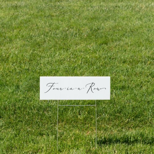 Delicate Black Four in a Row Wedding Lawn Game Sign