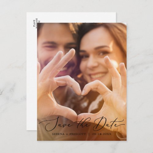 Delicate Black Light Photo Template Save the Date