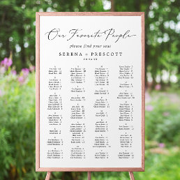 Delicate Black Our Favorite People Seating Chart