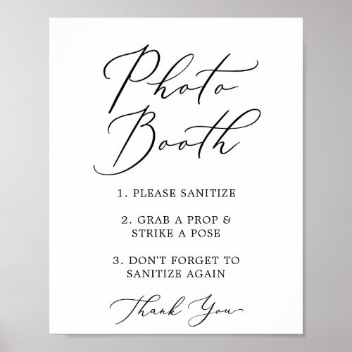 Delicate Black Photo Booth Covid Wedding Sign