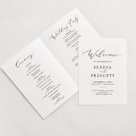Delicate Black Printable or Printed Folded Program<br><div class="desc">This delicate black printable or printed folded program is perfect for a modern wedding. The romantic minimalist design features lovely and elegant black typography on a white background with a clean and simple look. Order printed programs,  or a digital instant download,  or both.</div>
