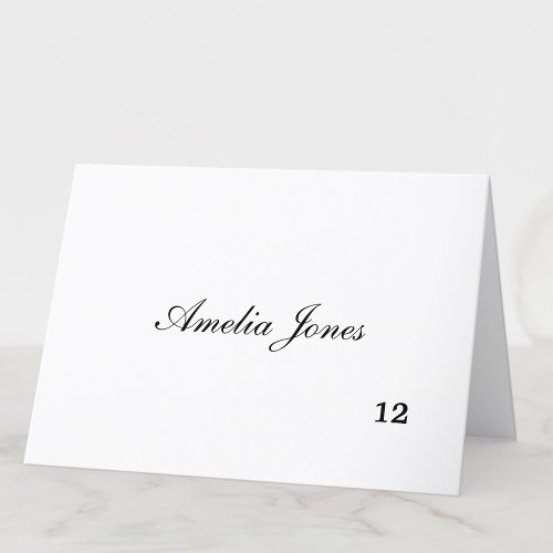 Delicate Black Script Guest Name Place Card