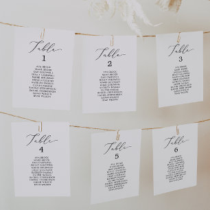 Delicate Black Table Number Seating Chart Cards