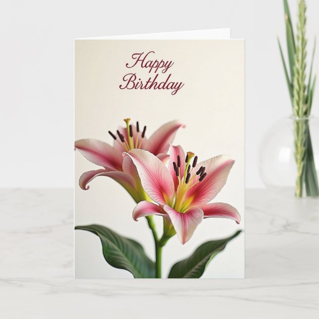 Delicate Bloom Birthday Card (Front)