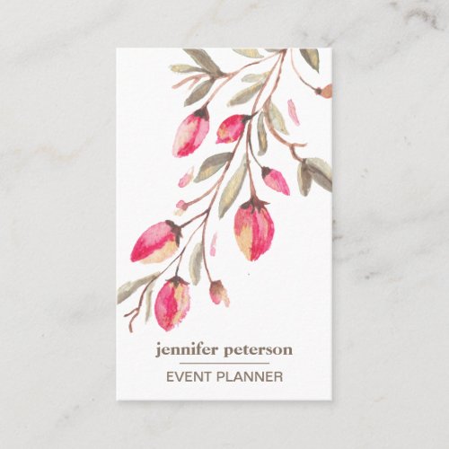 Delicate bloom  Floral Vertical Social Media Icons Business Card